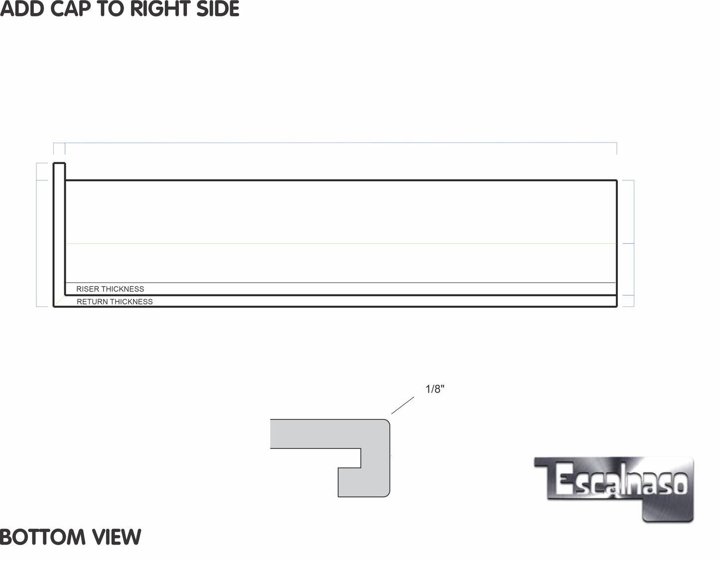 (10302) VILLA TREAD ADD CAP TO RIGHT SIDE