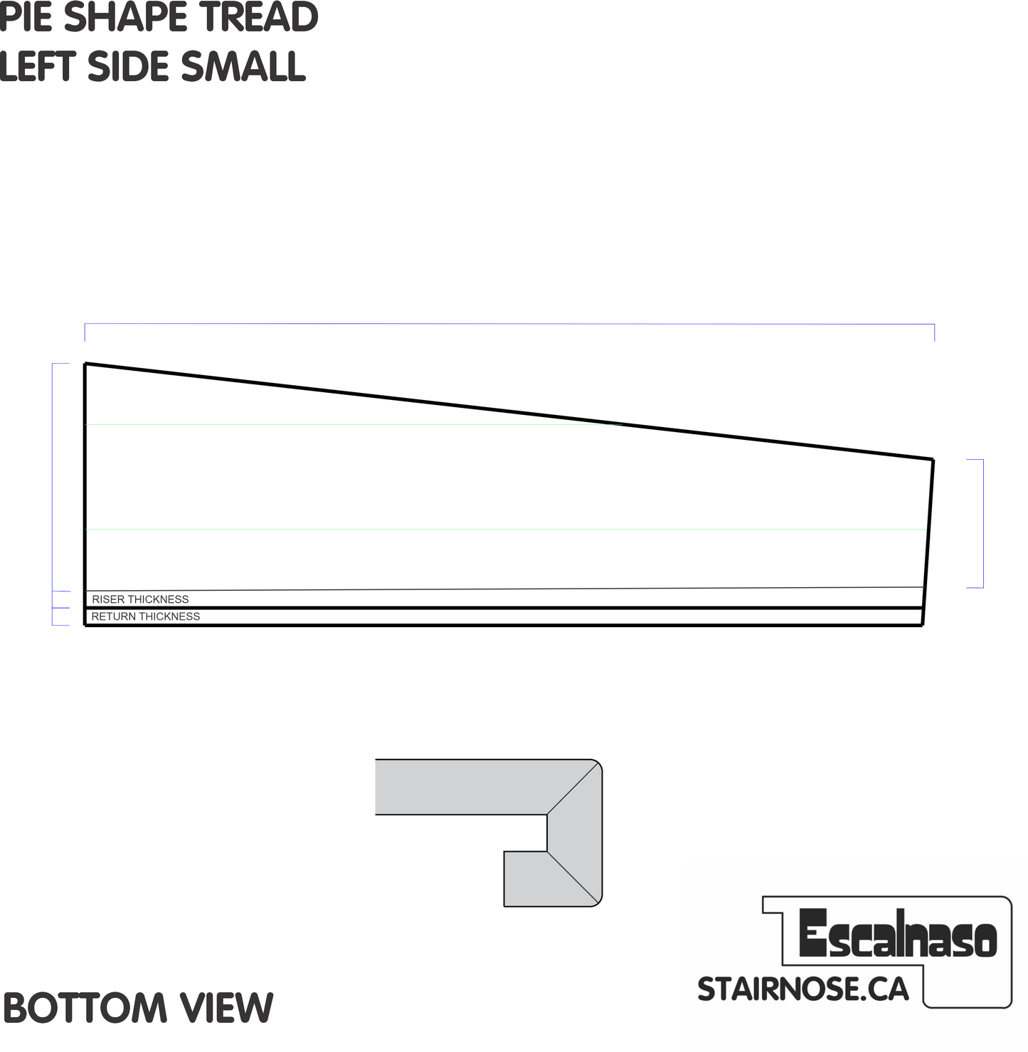 (10200) PIE SHAPE TREAD WALL TO WALL SMALL LEFT ENGINEERED