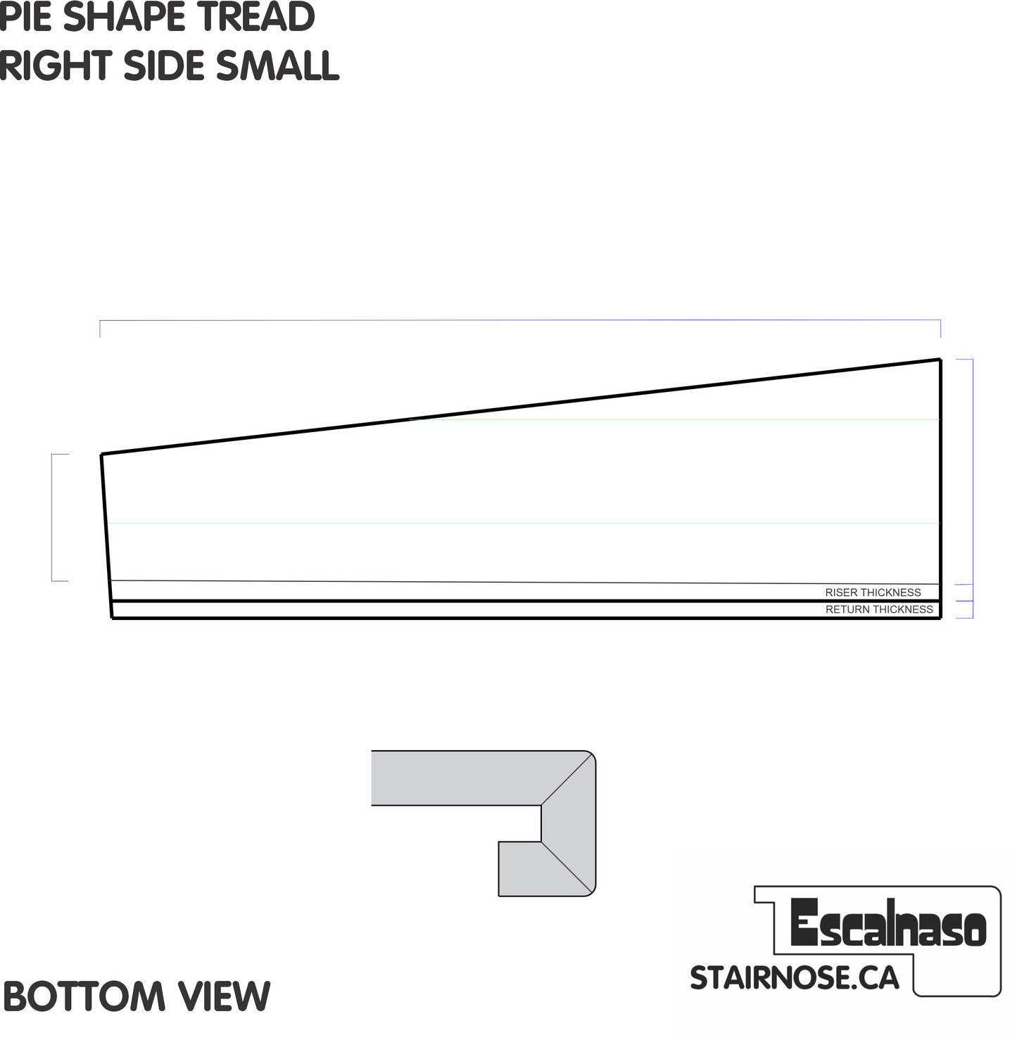 (10201) PIE SHAPE TREAD WALL TO WALL SMALL RIGHT ENGINEERED