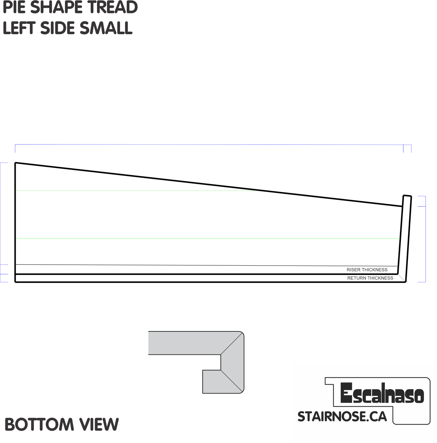 (10210) PIE SHAPE TREAD ADD CAP SMALL LEFT ENGINEERED