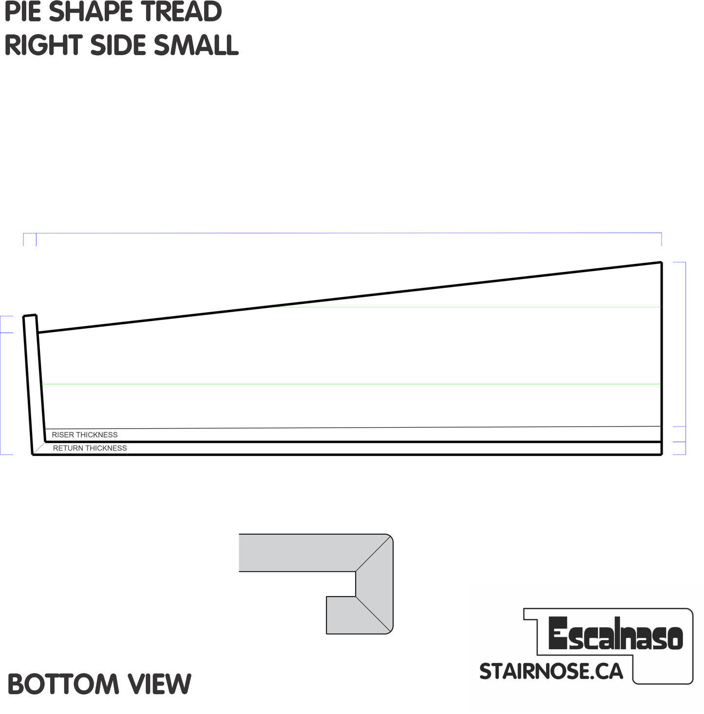 (10211) PIE SHAPE TREAD ADD CAP SMALL RIGHT ENGINEERED
