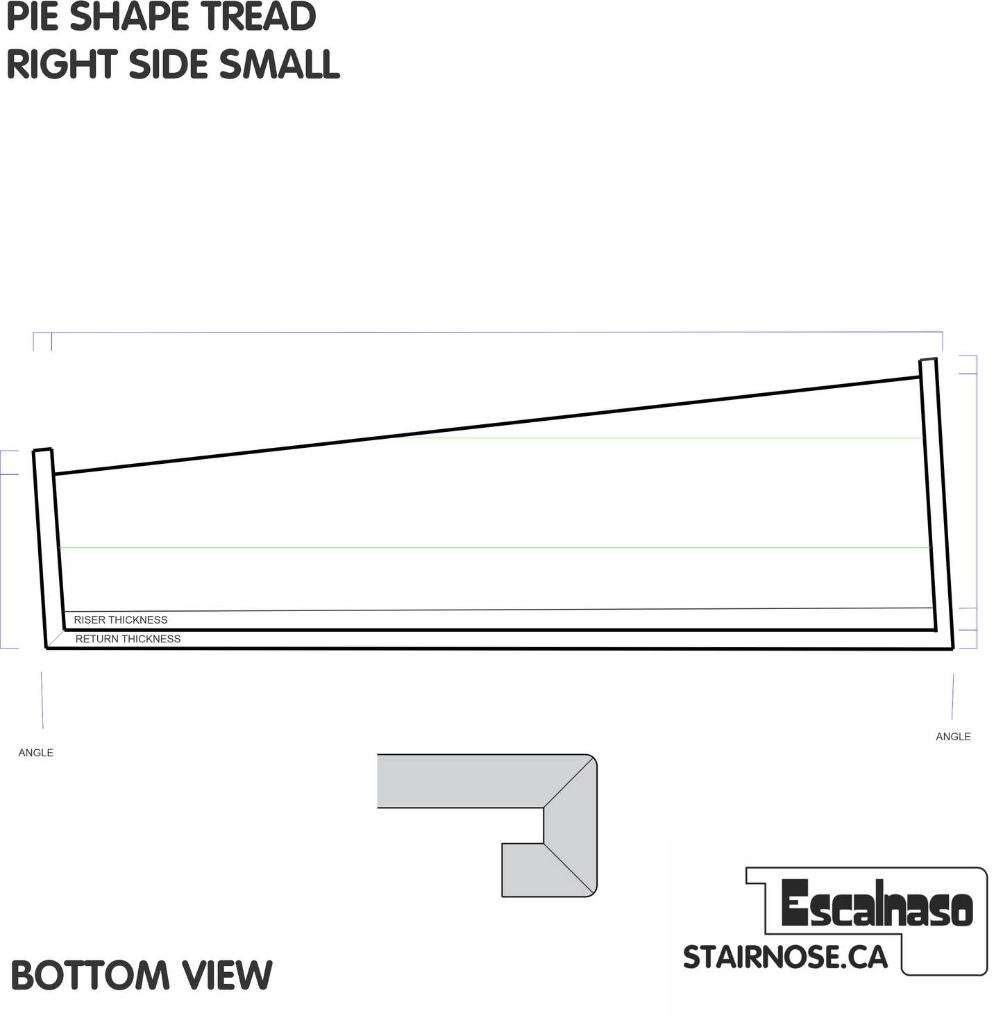 (10221) PIE SHAPE TREAD ADD CAP BOTH SIDES SMALL RIGHT ENGINEERED