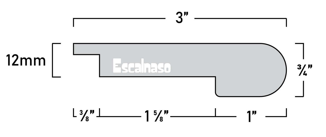 (11012) 12 MM SUBURBS STAIR NOSINGS FLUSH