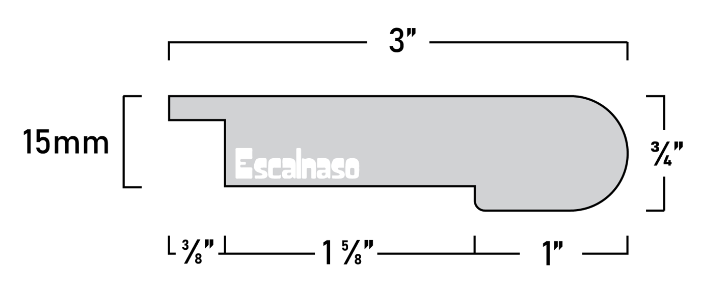 (11015) 15 MM SUBURBS STAIR NOSINGS FLUSH
