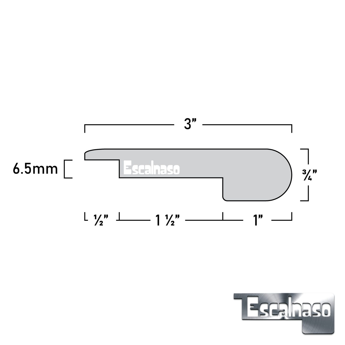 (11206) 6.5 MM SUBURBS STAIR NOSINGS OVERLAP