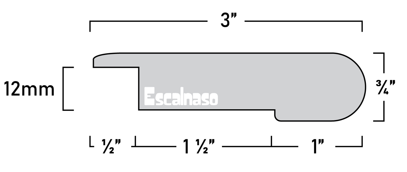 (11212) 12 MM SUBURBS STAIR NOSINGS OVERLAP