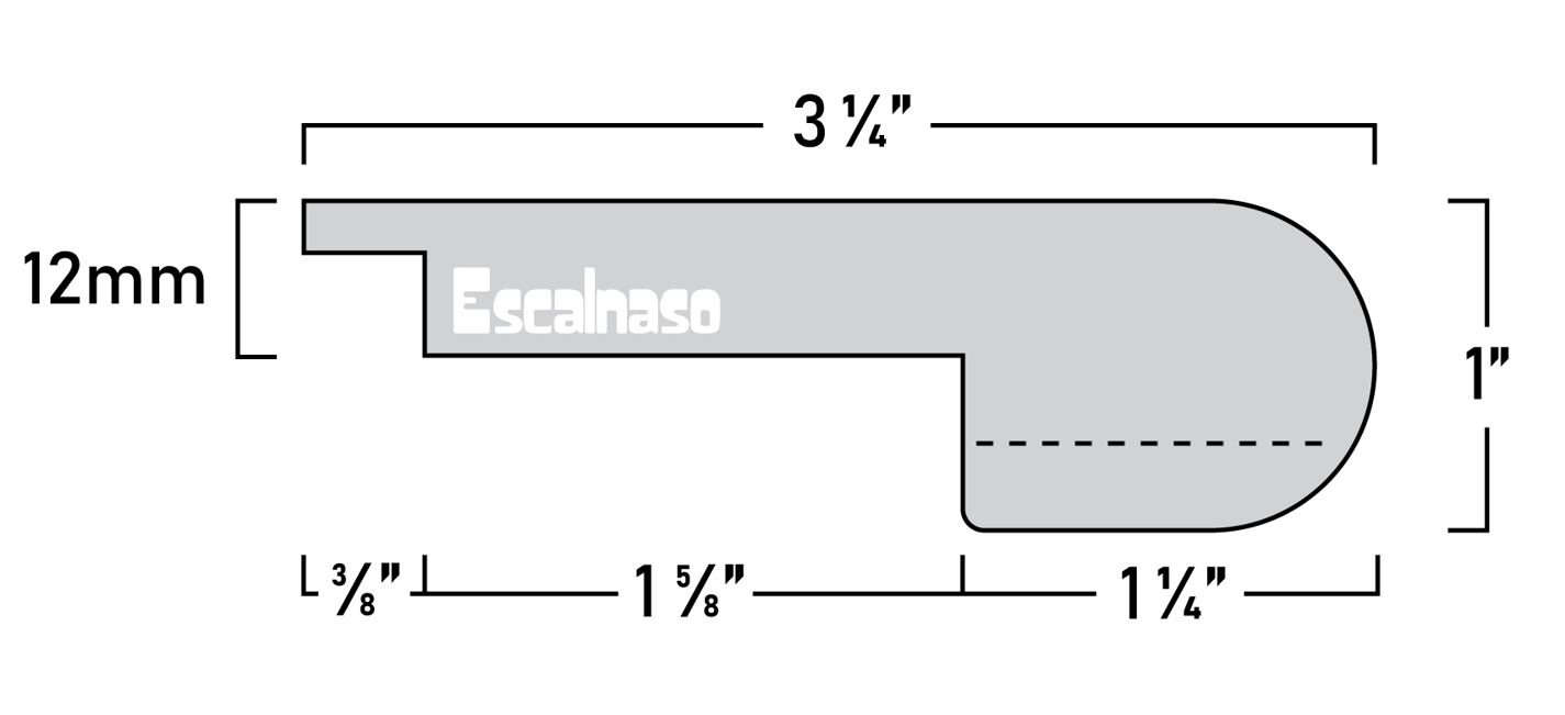 (11312) 12 MM DOWNTOWN STAIR NOSINGS FLUSH