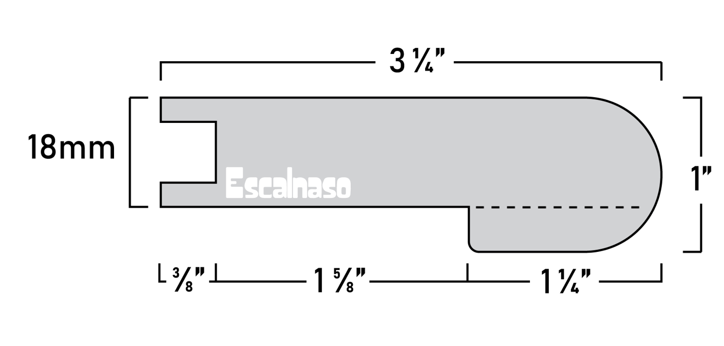 (11318) 18 MM DOWNTOWN STAIR NOSINGS FLUSH