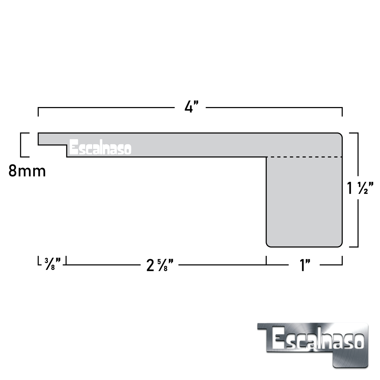 (11408) 8 MM UPTOWN STAIR NOSINGS FLUSH