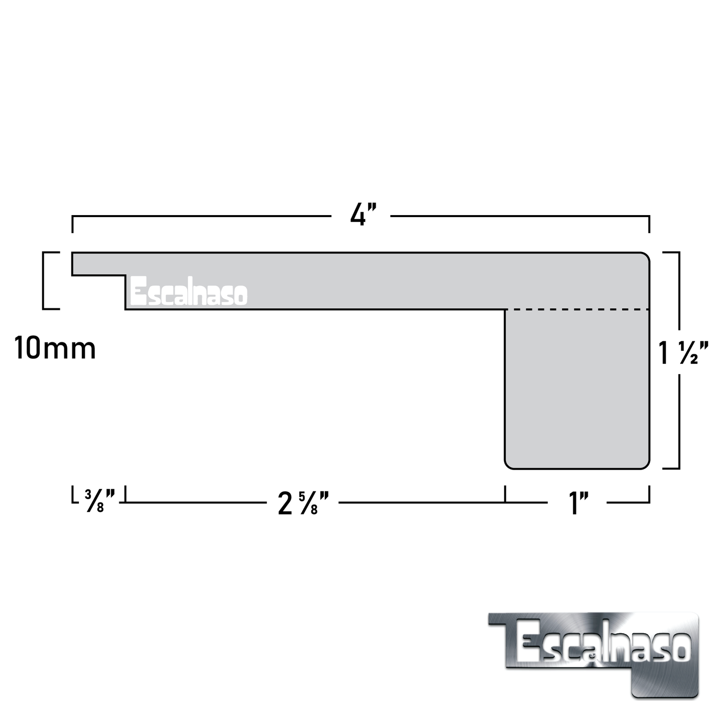 (11410) 10 MM UPTOWN STAIR NOSINGS FLUSH
