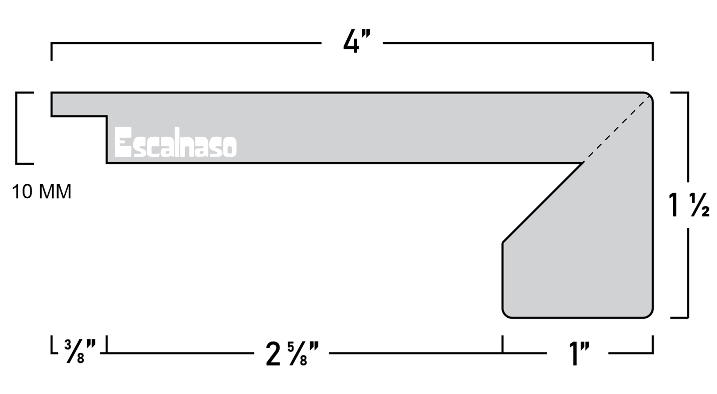 (11520) 10 MM ESTATE STAIR NOSINGS FLUSH