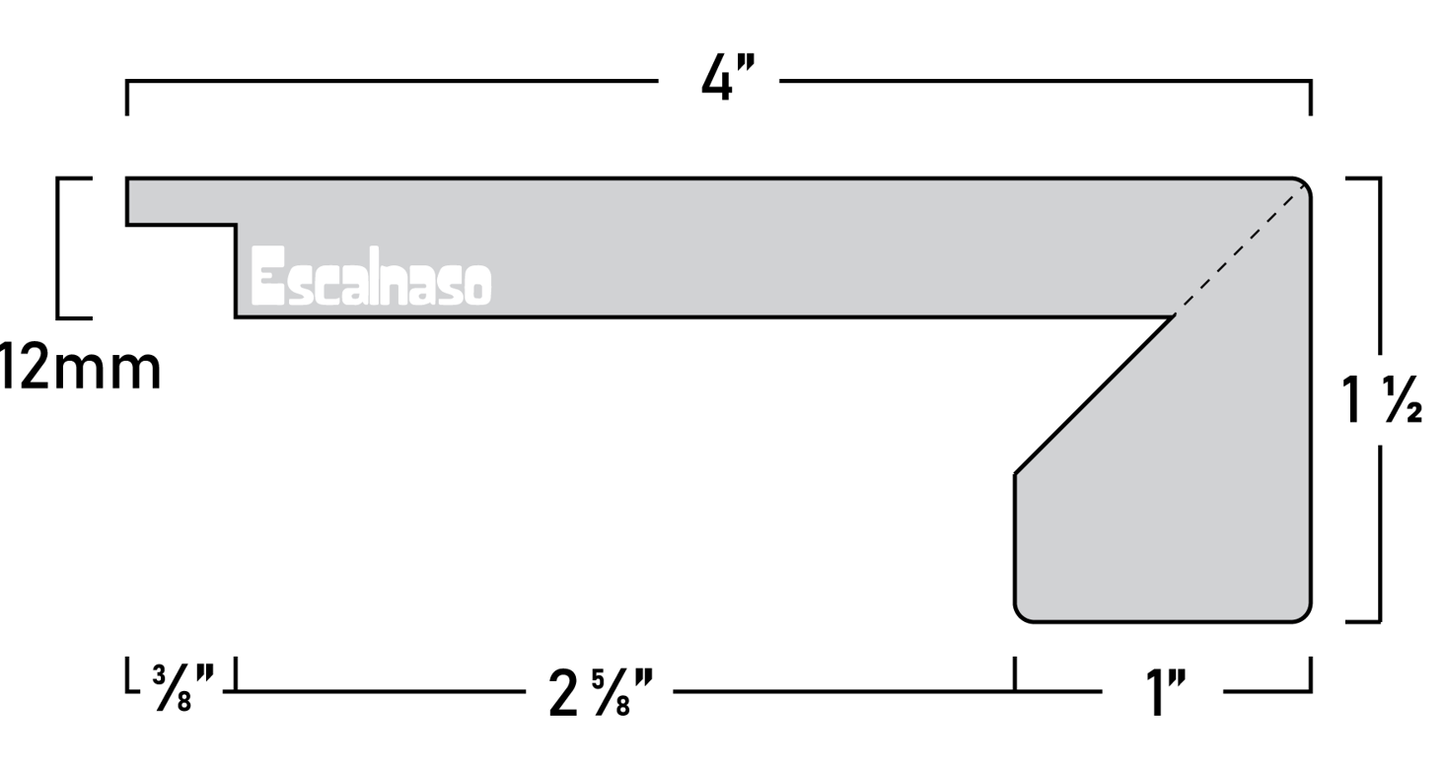 (11522) 12 MM ESTATE STAIR NOSINGS FLUSH