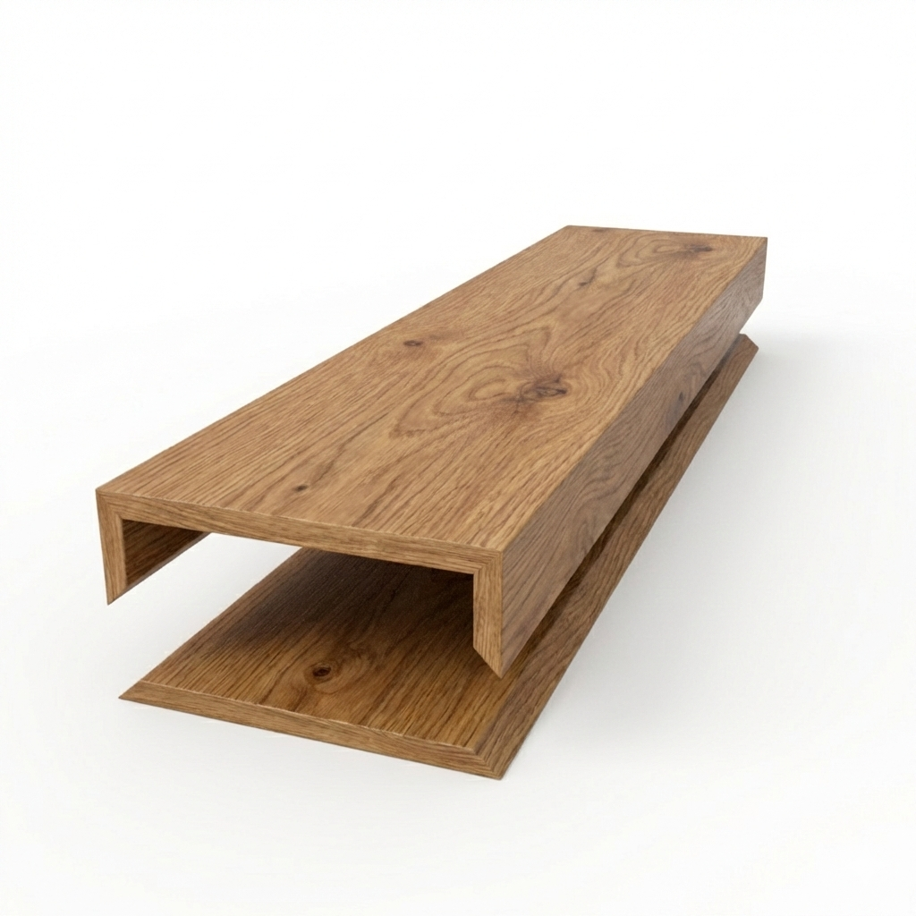 (13802) C CHANNEL TREAD SOLID WOOD CAP TOP