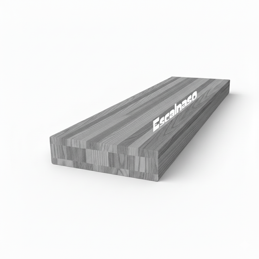 (14630) BANDA DE PIE DE MADERA MACIZA HOLLYWOOD, GRANO DE EXTREMO