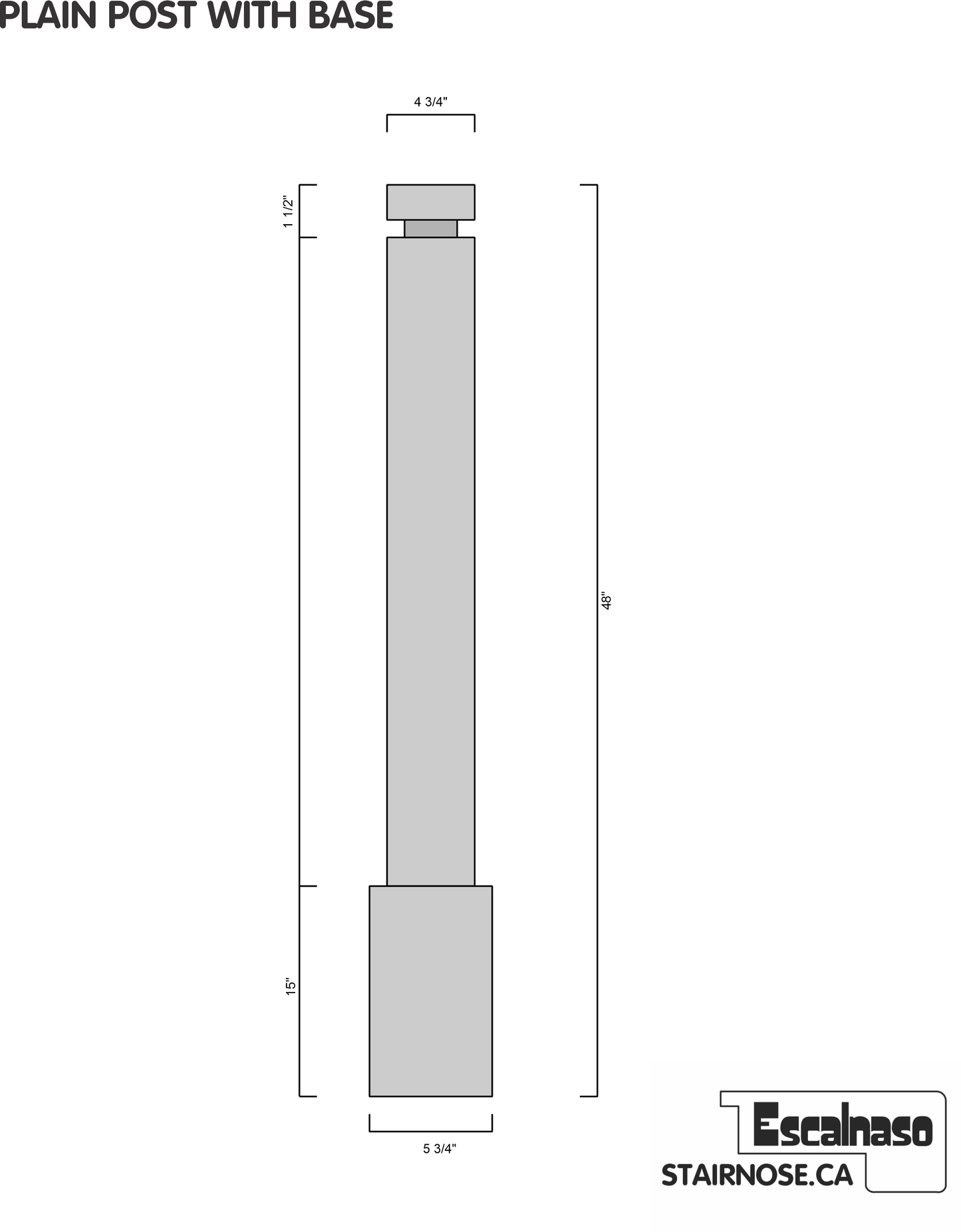 (18123) LARGE PLAIN POST WITH BASE