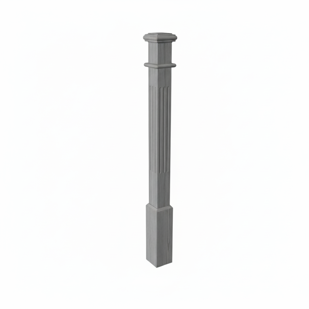 (18144) SMALL ENGRAVED POST WITH CAP BASE AND TOP TRIM
