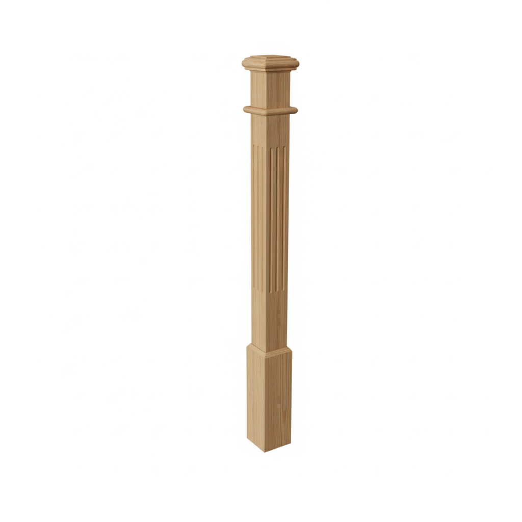 (18144) SMALL ENGRAVED POST WITH CAP BASE AND TOP TRIM