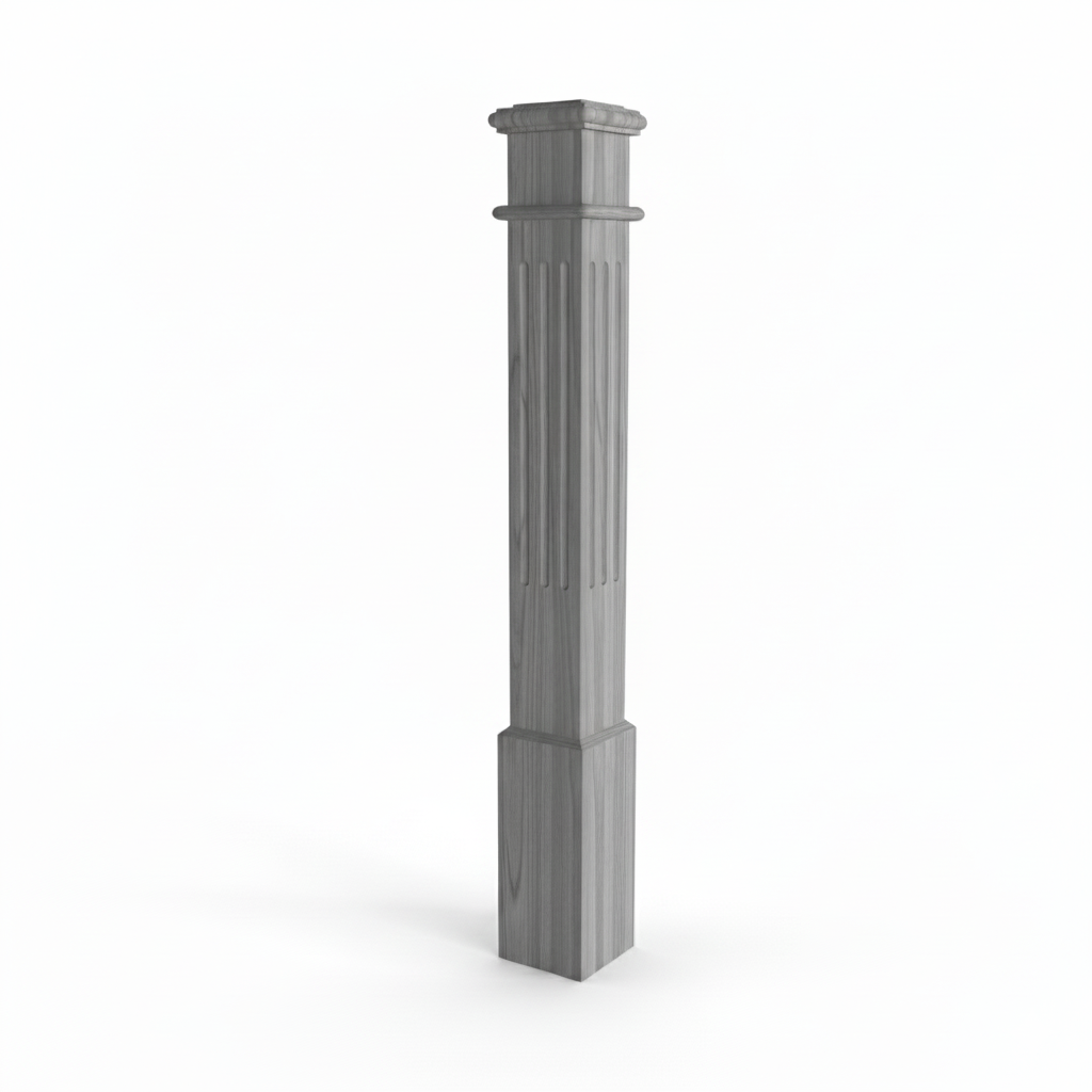 (18145) LARGE ENGRAVED POST WITH CAP BASE AND TOP TRIM