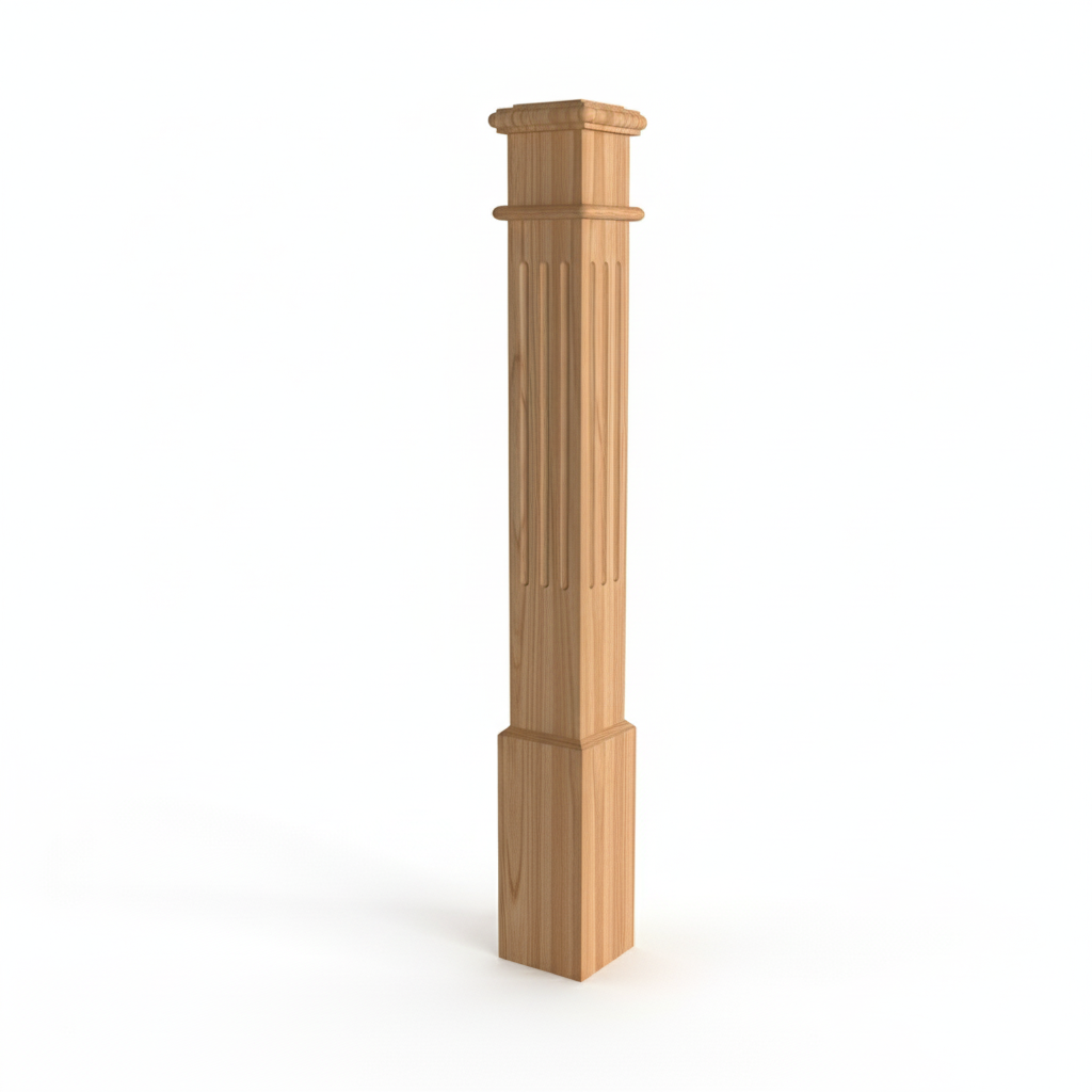 (18145) LARGE ENGRAVED POST WITH CAP BASE AND TOP TRIM