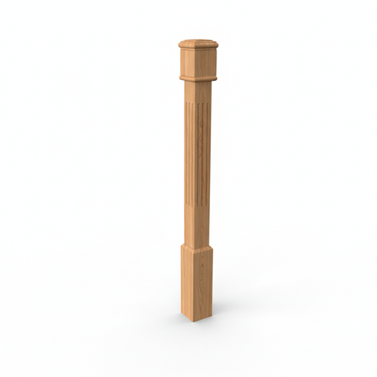 (18146) SMALL ENGRAVED POST WITH CAP BASE HEADER AND TOP TRIM