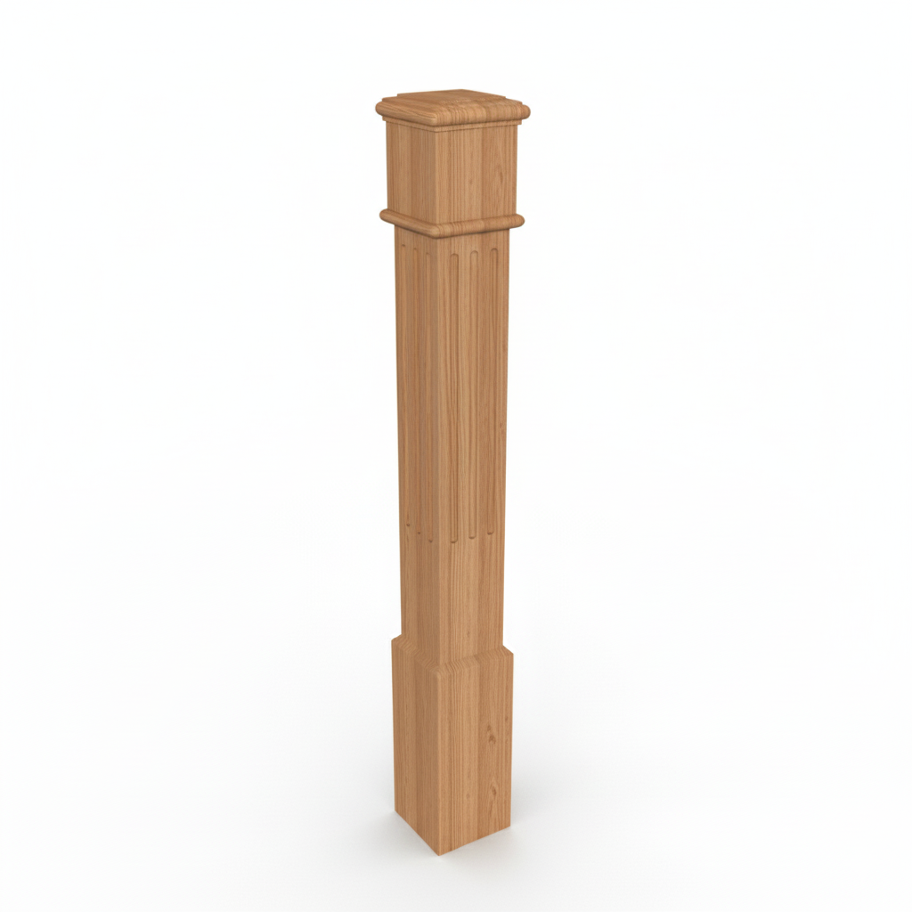 (18147) LARGE ENGRAVED POST WITH CAP BASE HEADER AND TOP TRIM