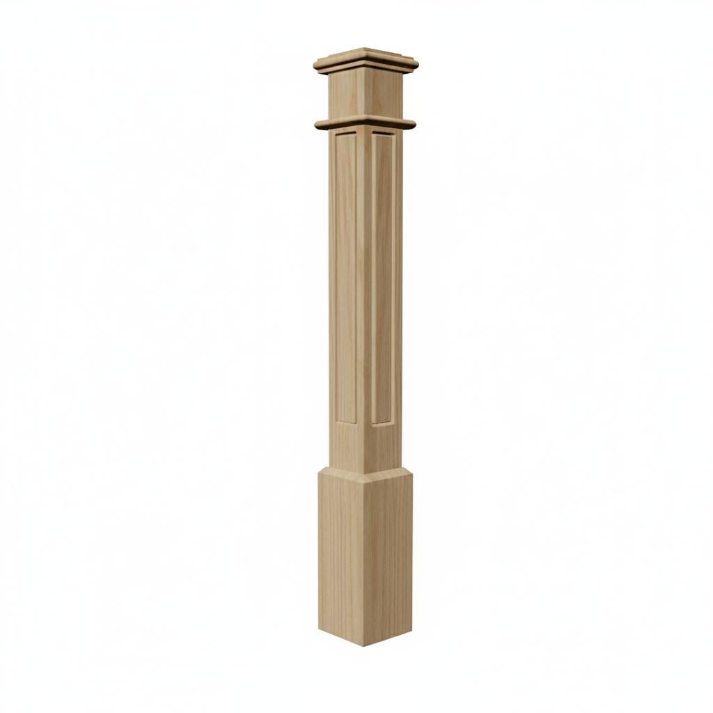 (18155) LARGE ROUTER POST WITH CAP BASE AND TOP TRIM