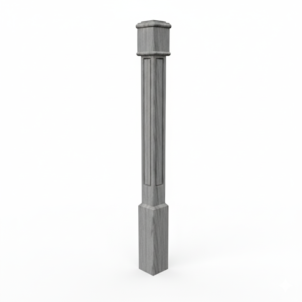 (18156) SMALL ROUTER POST WITH CAP BASE TOP TRIM AND HEADER