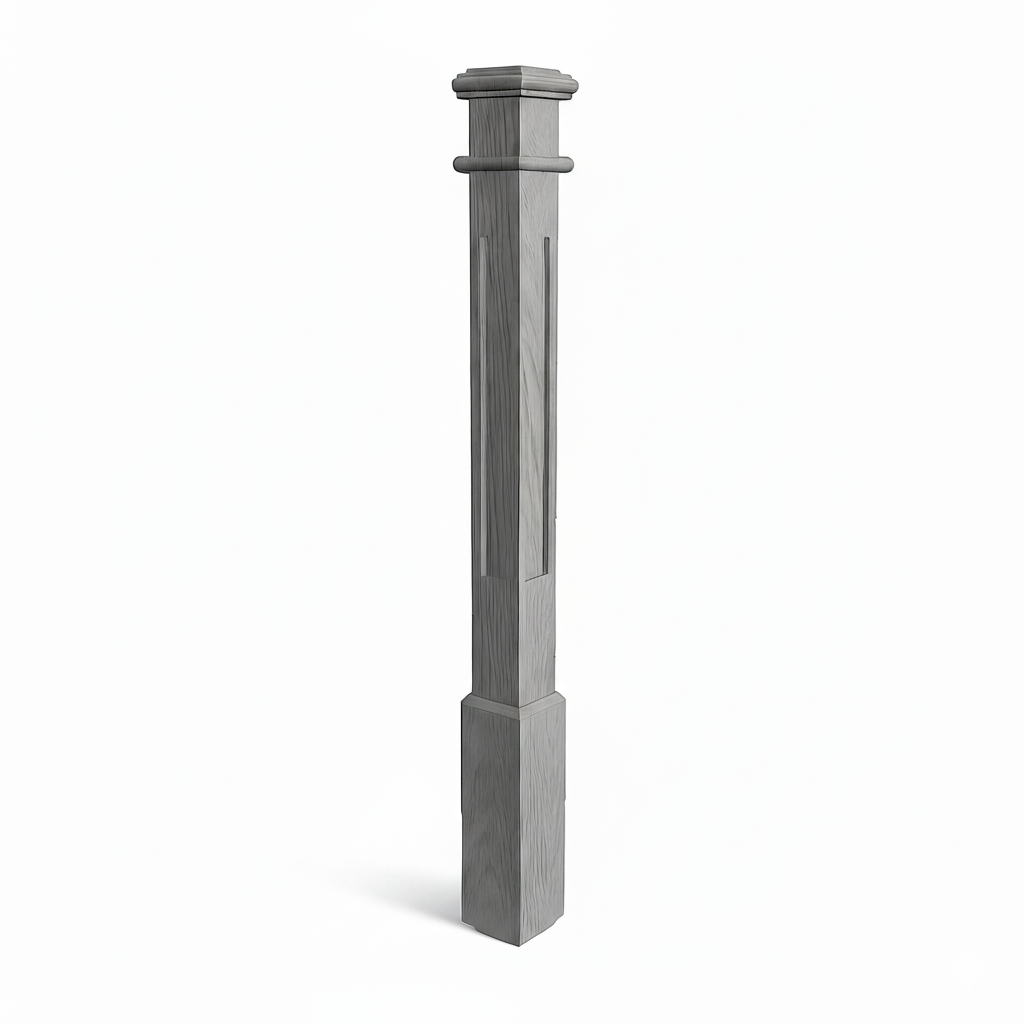(18164) SMALL SHAKER POST WITH CAP BASE AND TOP TRIM