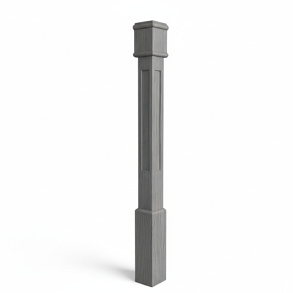 (18166) SMALL SHAKER POST WITH CAP BASE TOP TRIM AND HEADER