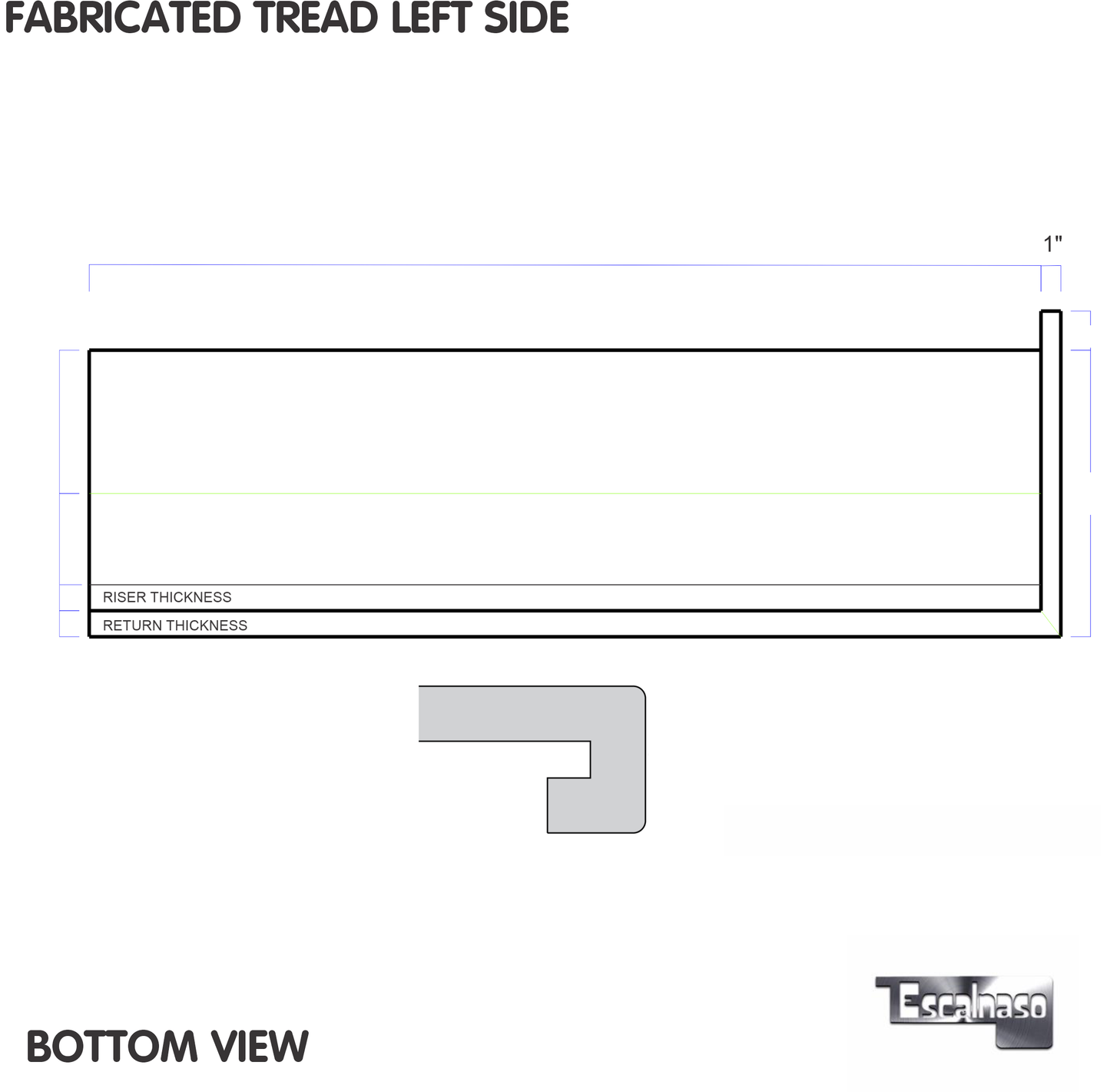 (10025) ENGINEERED TREADS ADD CAP TO LEFT SIDE