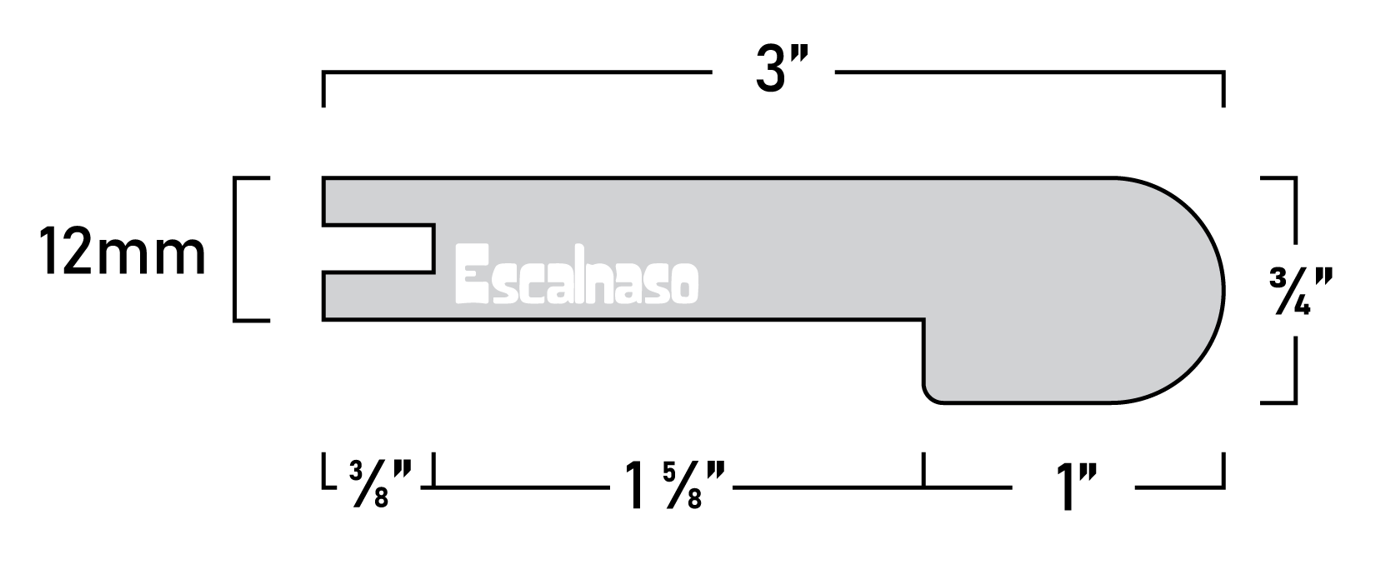 (11018) 12 MM SUBURBS STAIR NOSINGS FLUSH