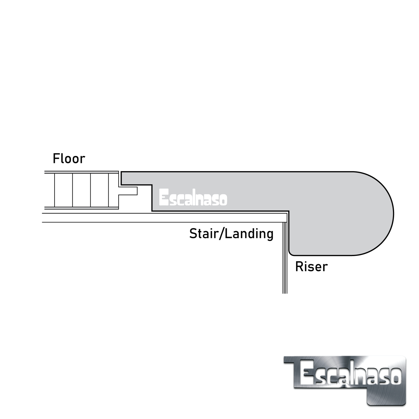 (11312) 12 MM DOWNTOWN STAIR NOSINGS FLUSH