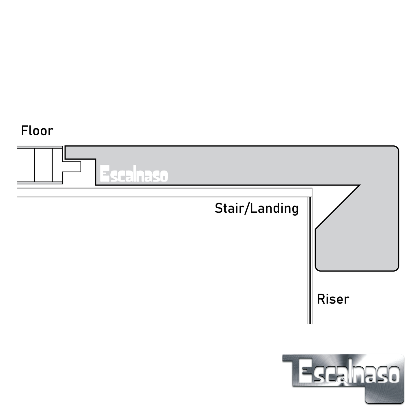 (11522) 12 MM ESTATE STAIR NOSINGS FLUSH