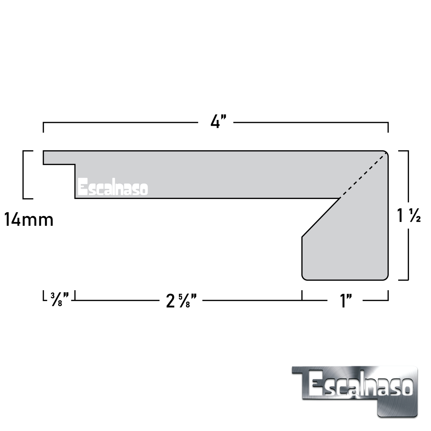 (11524) 14 MM ESTATE STAIR NOSINGS FLUSH