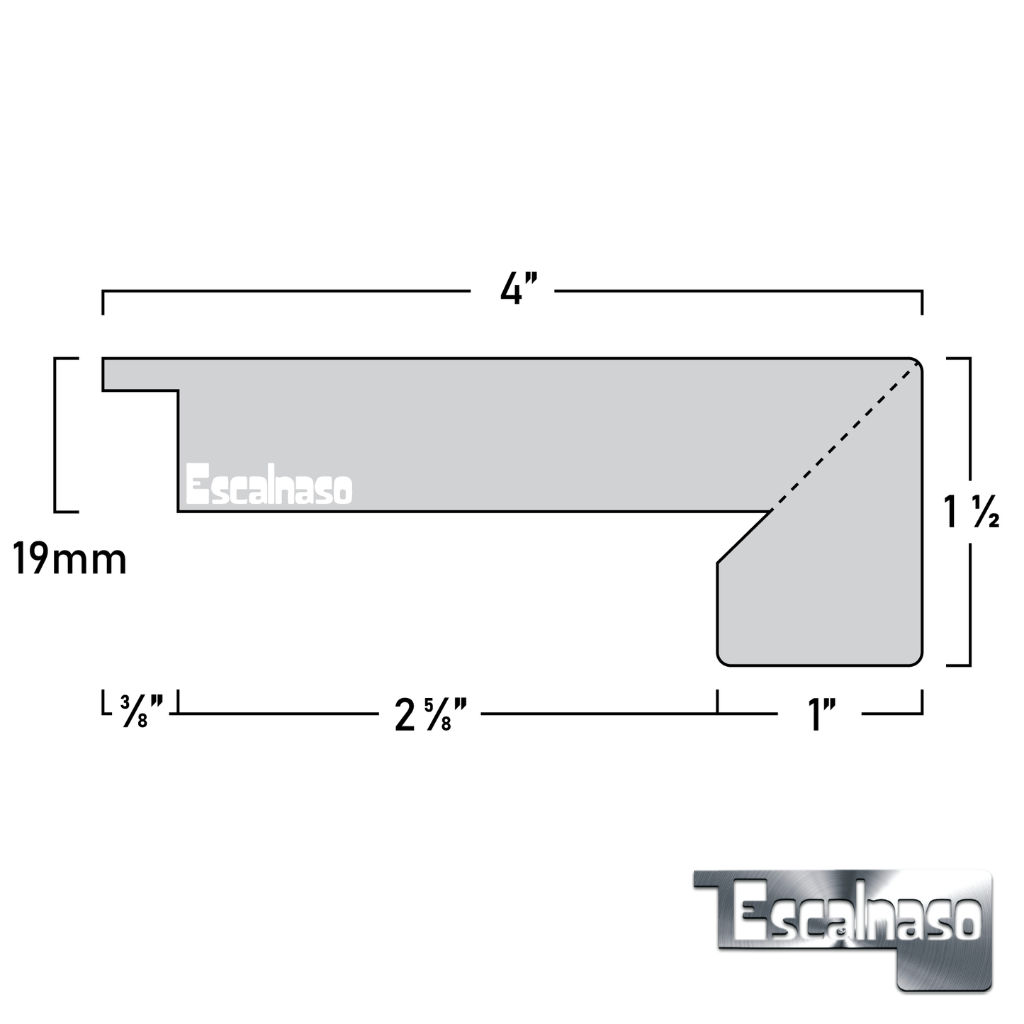 (11529) 19 MM ESTATE STAIR NOSINGS FLUSH