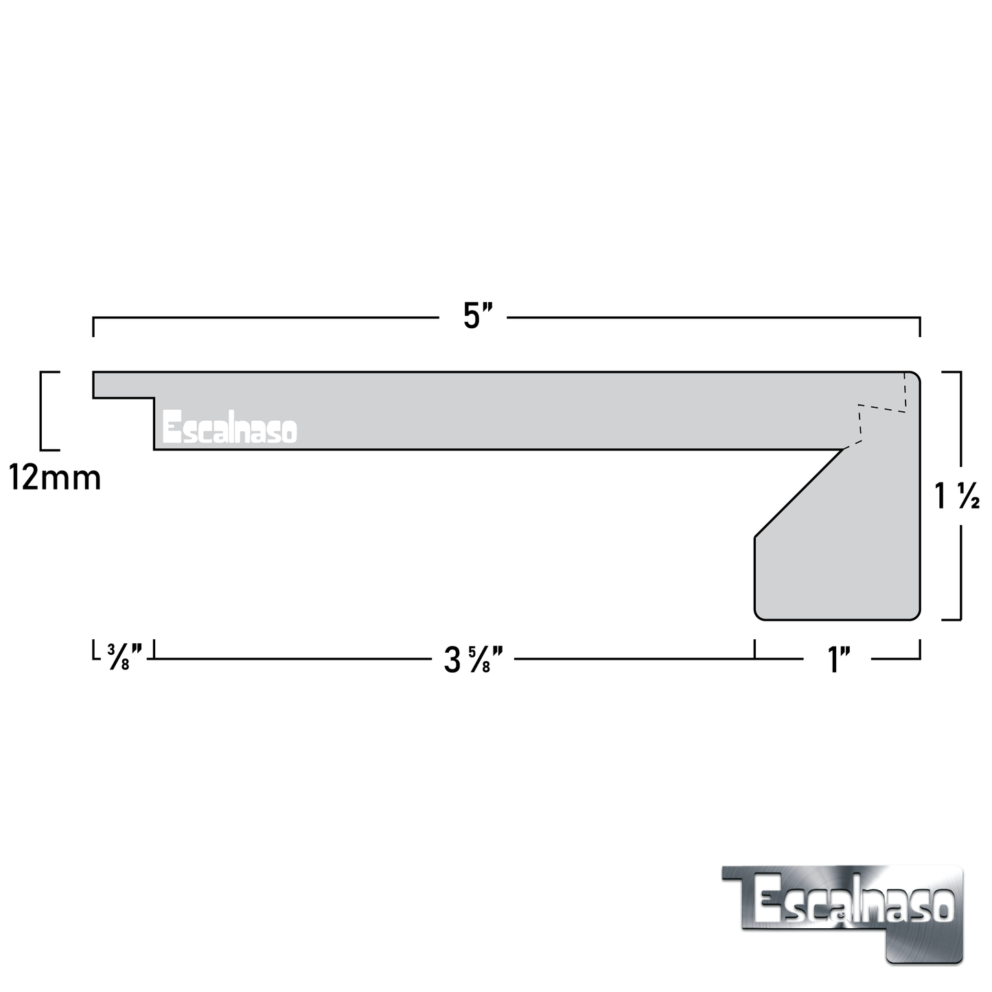 (11612) 12 MM VILLA STAIR NOSINGS FLUSH