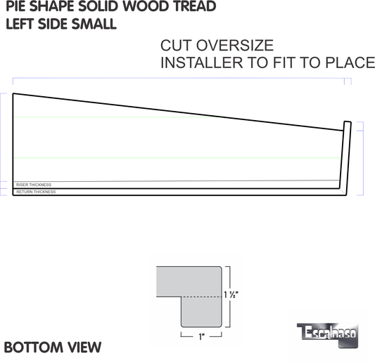 (13652) PIE SHAPE TREAD ADD CAP LEFT