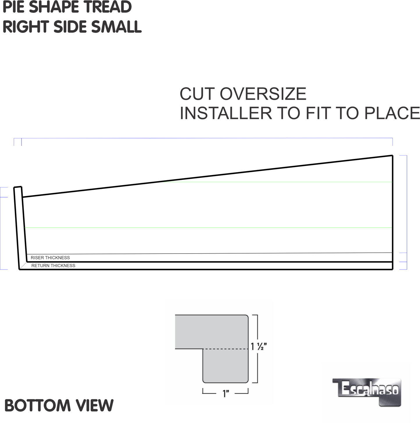 (13652) PIE SHAPE TREAD ADD CAP RIGHT