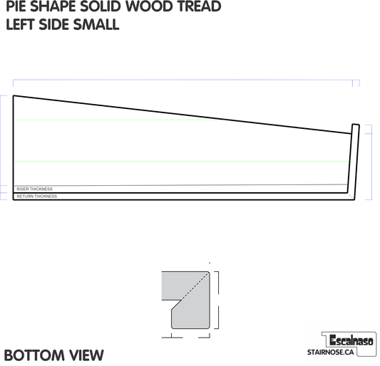 (13683) ESTATE PIE SHAPE TREAD ADD CAP SMALL LEFT SOLID