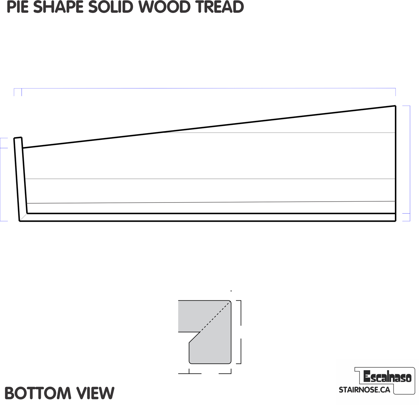 (13684) ESTATE PIE SHAPE TREAD ADD CAP SMALL RIGHT SOLID