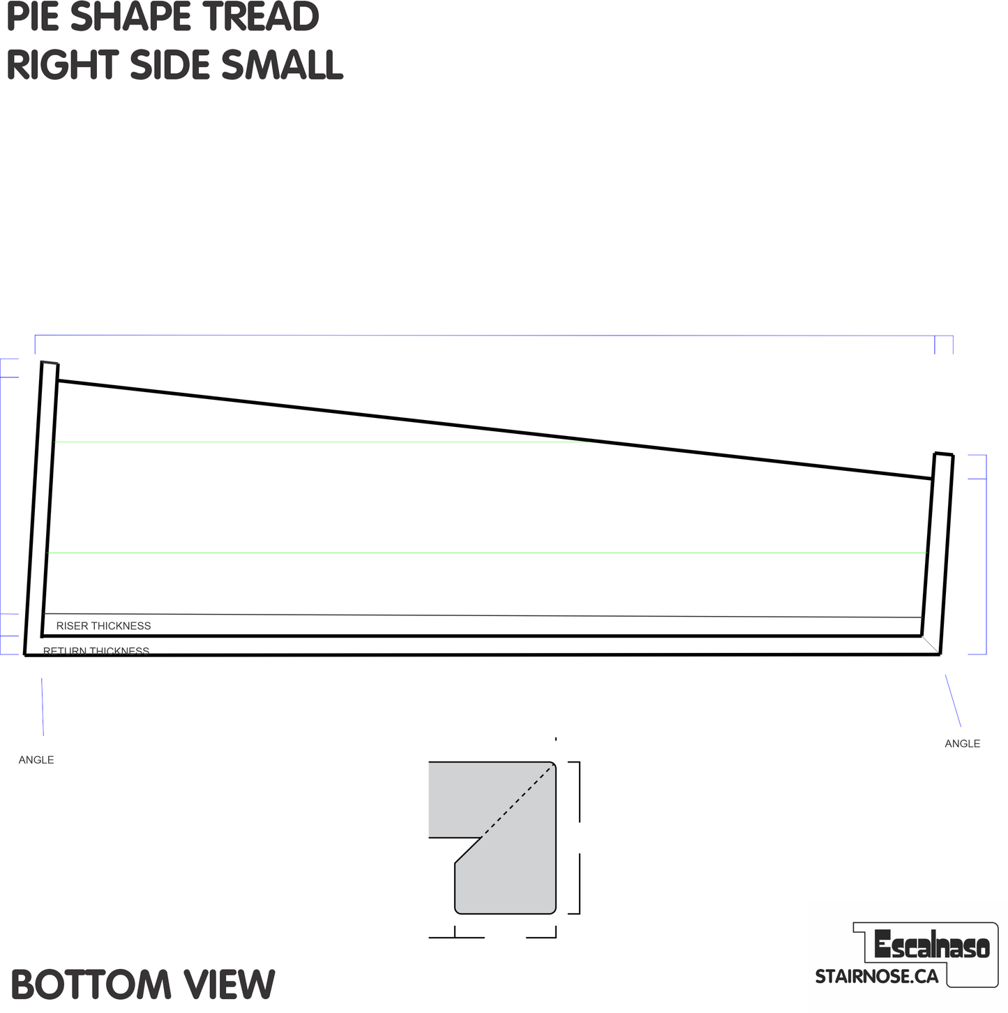 (13685) ESTATE PIE SHAPE TREAD ADD CAP BOTH SIDES LEFT SIDE SMALL