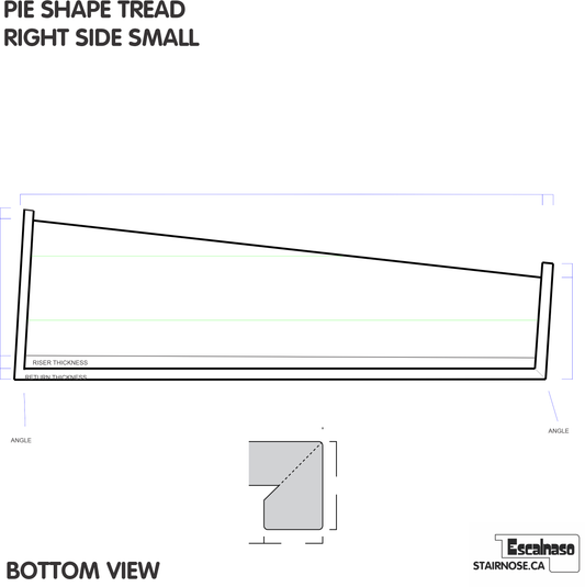 (13685) ESTATE PIE SHAPE TREAD ADD CAP BOTH SIDES LEFT SIDE SMALL