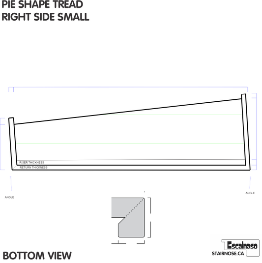(13686) ESTATE PIE SHAPE TREAD ADD CAP BOTH SIDES RIGHT SIDE SMALL