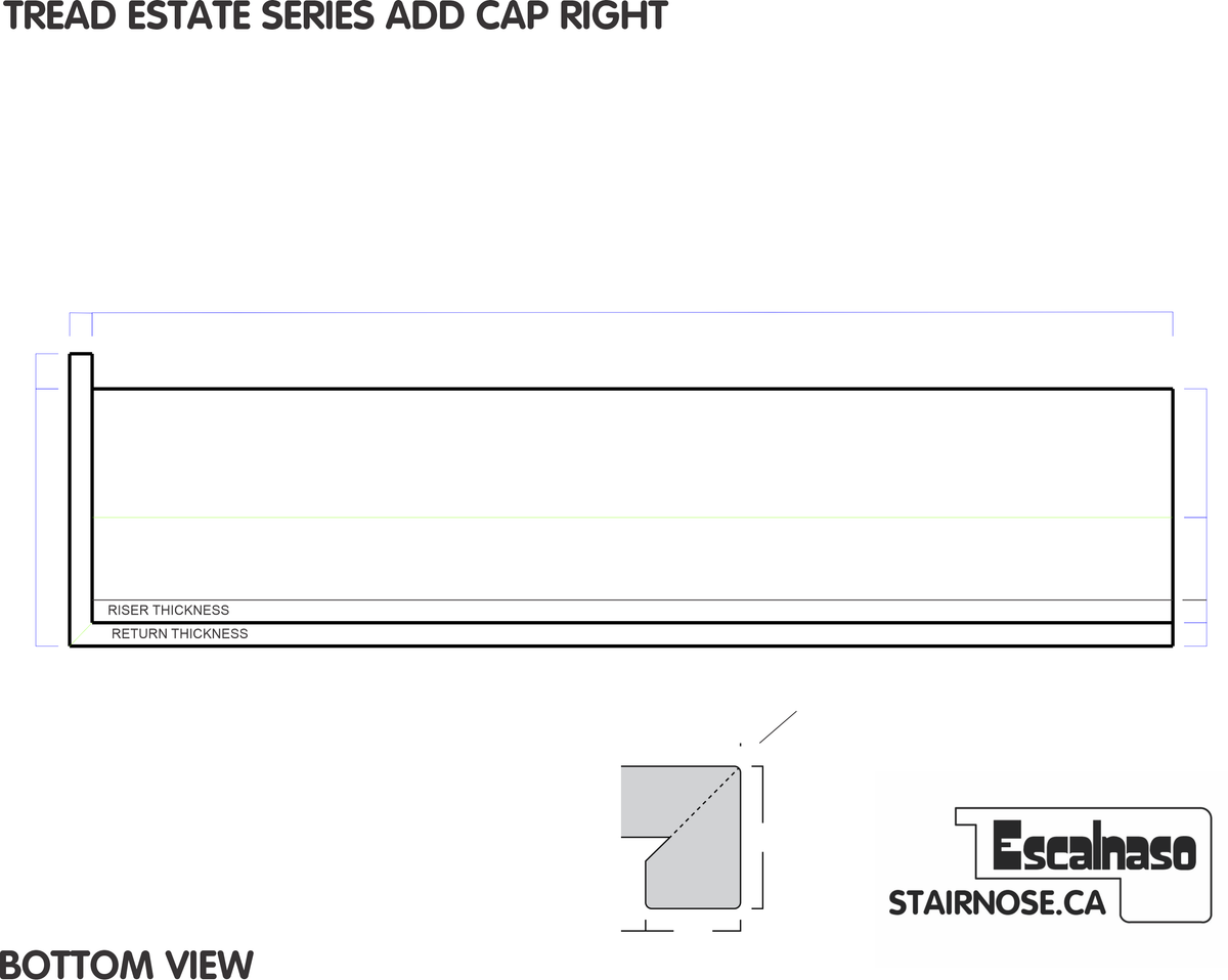 (13703) ESTATE TREAD ADD CAP TO RIGHT SIDE