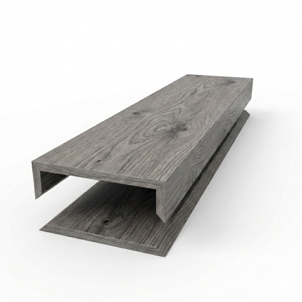 (13802) C CHANNEL TREAD SOLID WOOD  CAP TOP