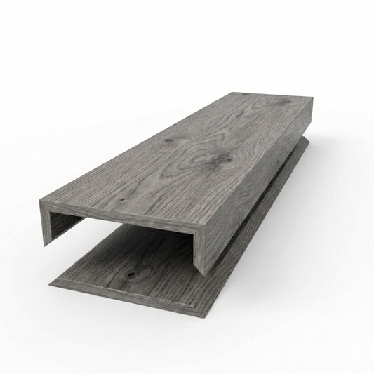 (13802) C CHANNEL TREAD SOLID WOOD  CAP TOP