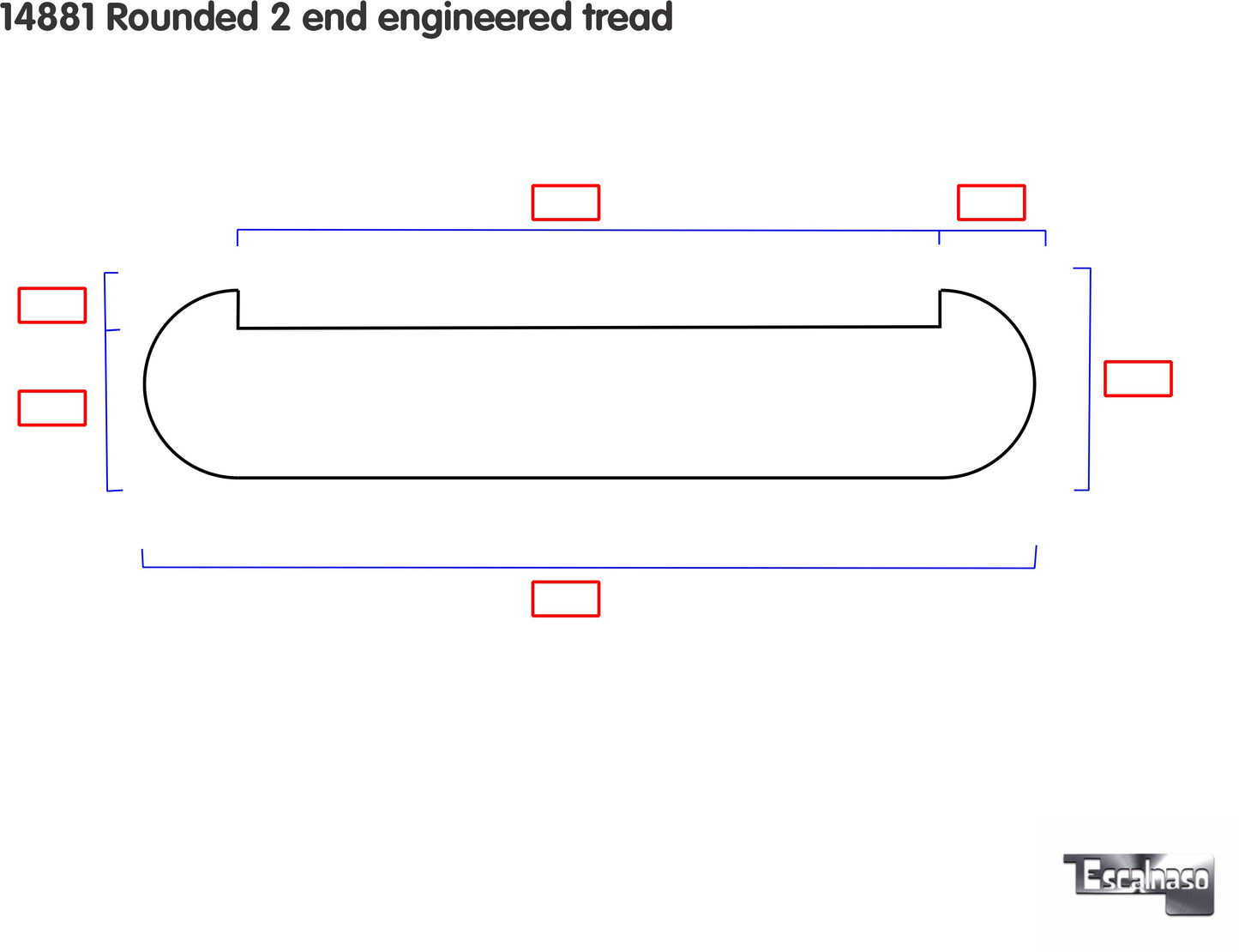 (14881) ENGINEERED CURVED TWO END TREAD