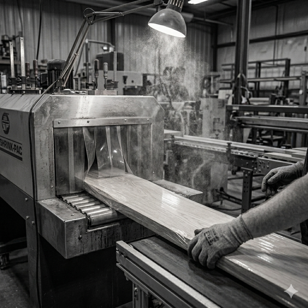 WE CAN HEAT SHRINK WRAP YOUR MATERIAL TO PROTECT IT DURING SHIPPING AND STOWAGE ON THE THE JOB SITE
