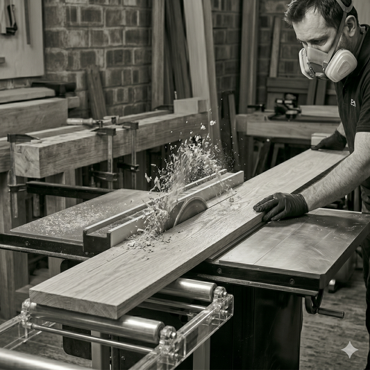 (17131) CUTTING MATERIAL ON TABLE SAW BY LINEAR FOOT