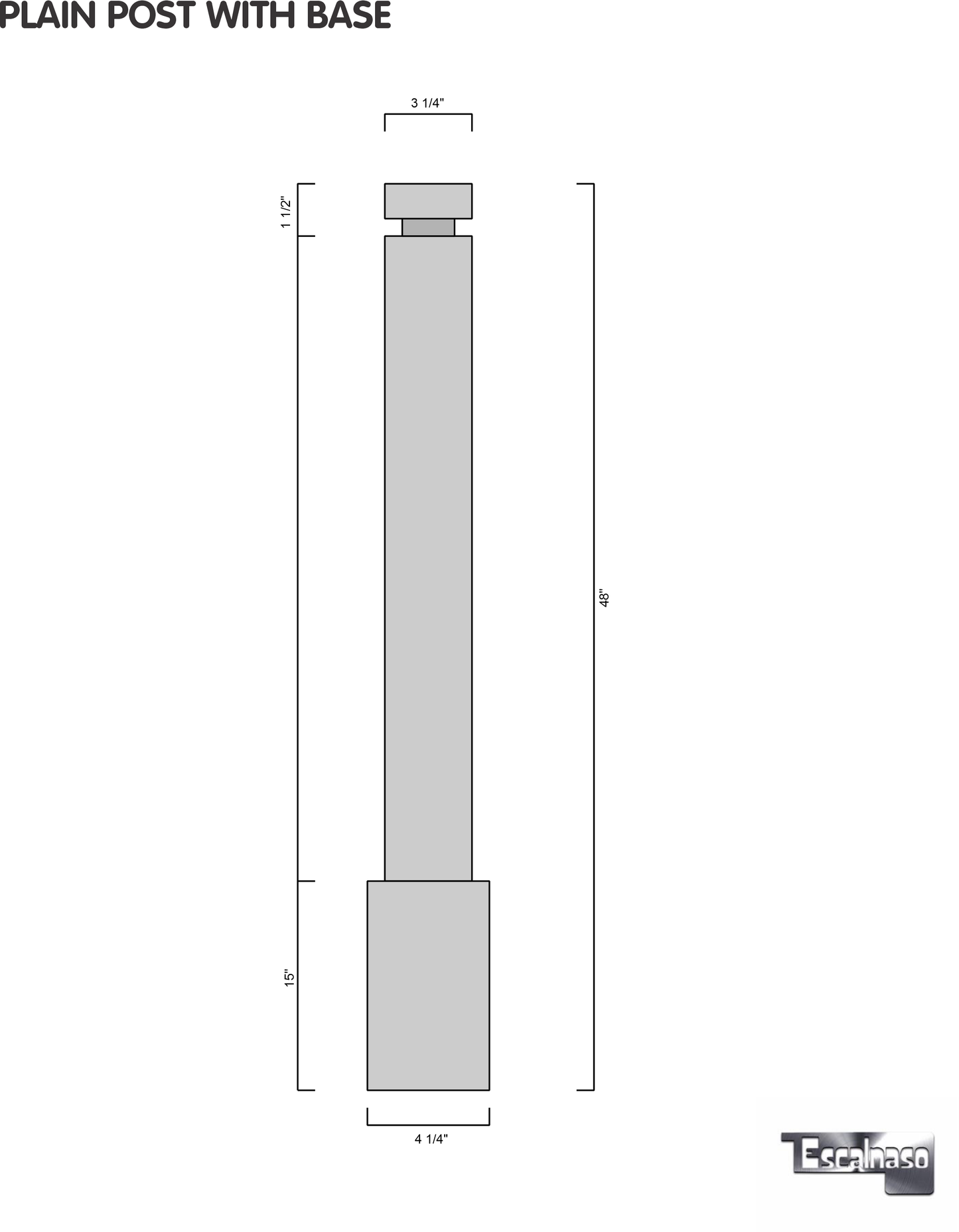 (18122) SMALL PLAIN POST WITH BASE